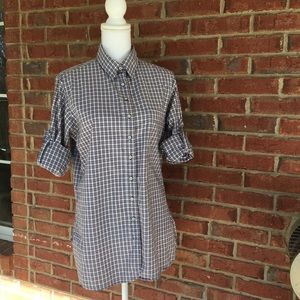 Rag and bone convertible long sleeve plaid top